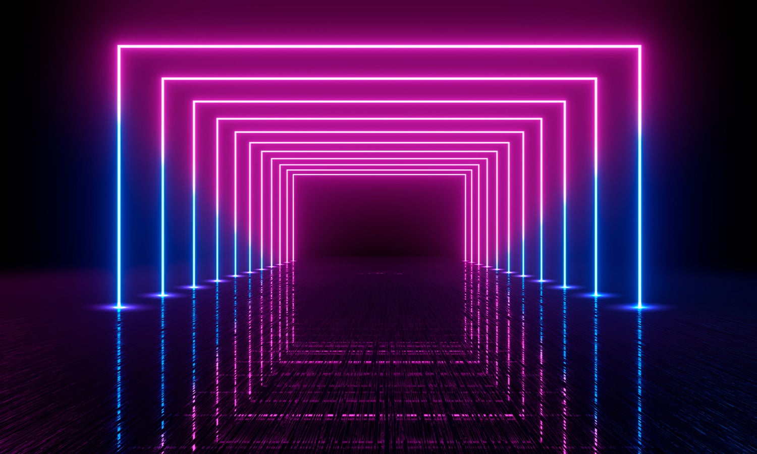 Neon light-lasers dark tunnel
